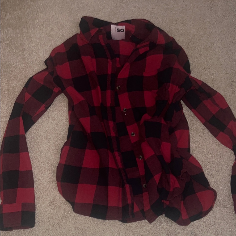 SO Women’s Red Plaid Shirt